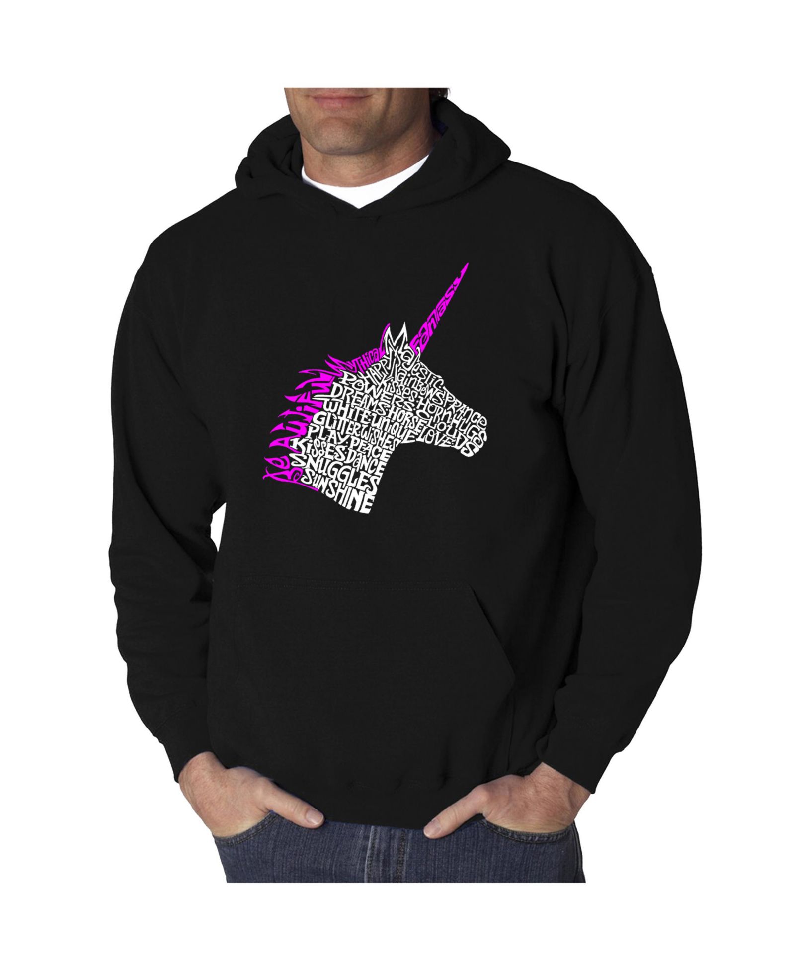 Худи LA Pop Art Men's Word Art Unicorn