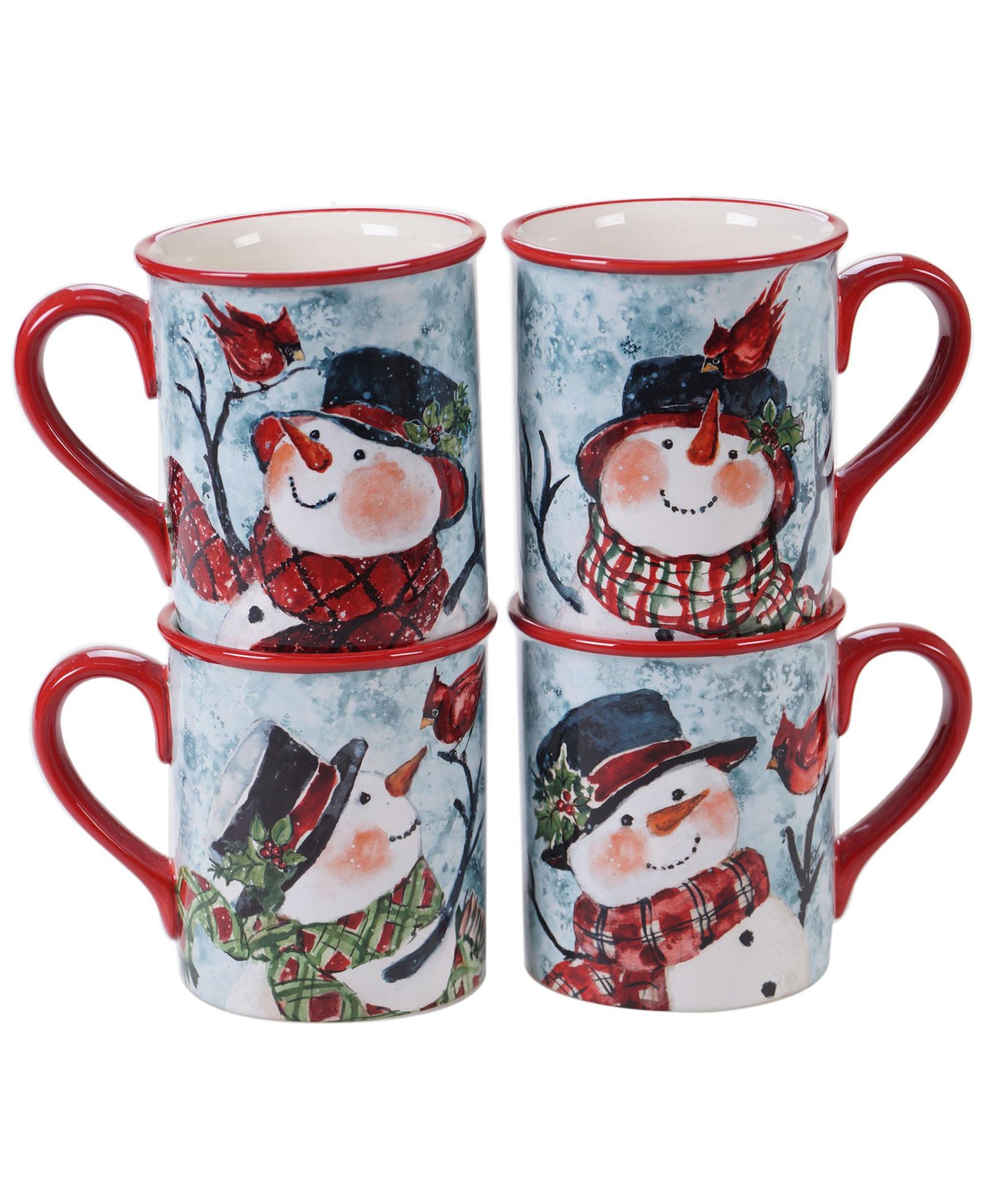 Набор кружек Certified International Watercolor Snowman, 4 шт.