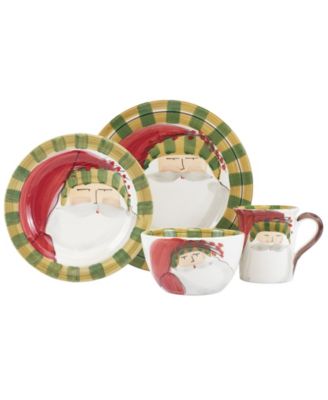 Vietri Old St. Nick Striped Hat 4 Piece Place Setting