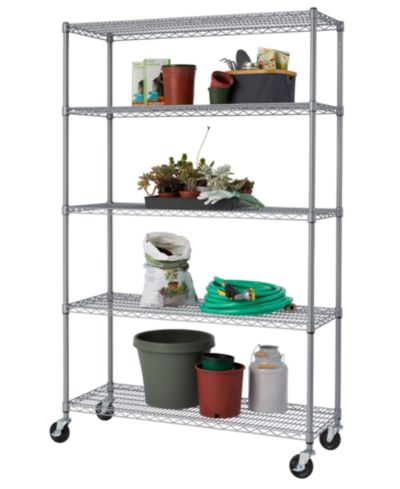 Уличный сетчатый стеллаж TRINITY 5-Tier с колесами