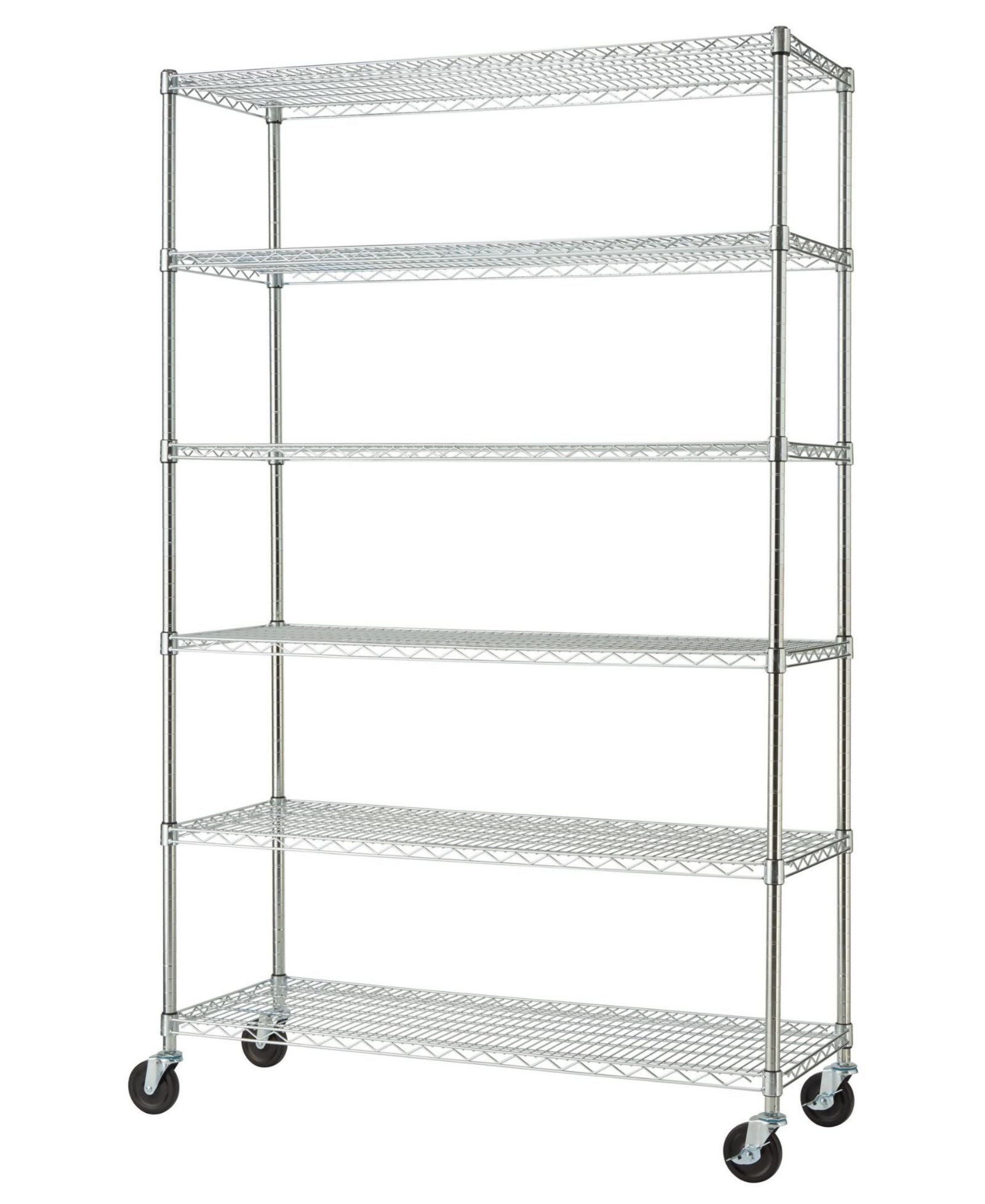 TRINITY Basics 6-Tier Wire Shelving Rack Includes Wheels