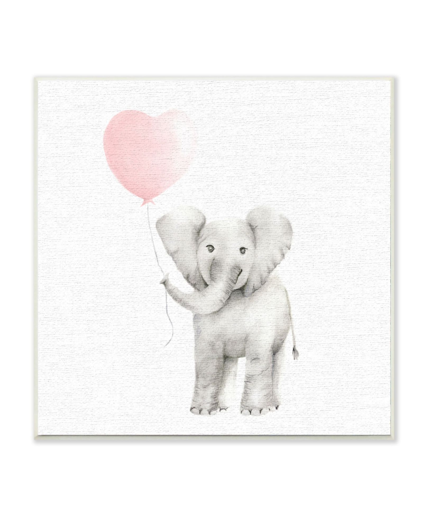 Stupell Industries настенная панель Baby Elephant Heart Balloon Linen Look, 12" x 12"