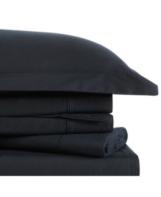 Brooklyn Loom Solid Cotton Percale 4-Pc. Sheet Set, Queen