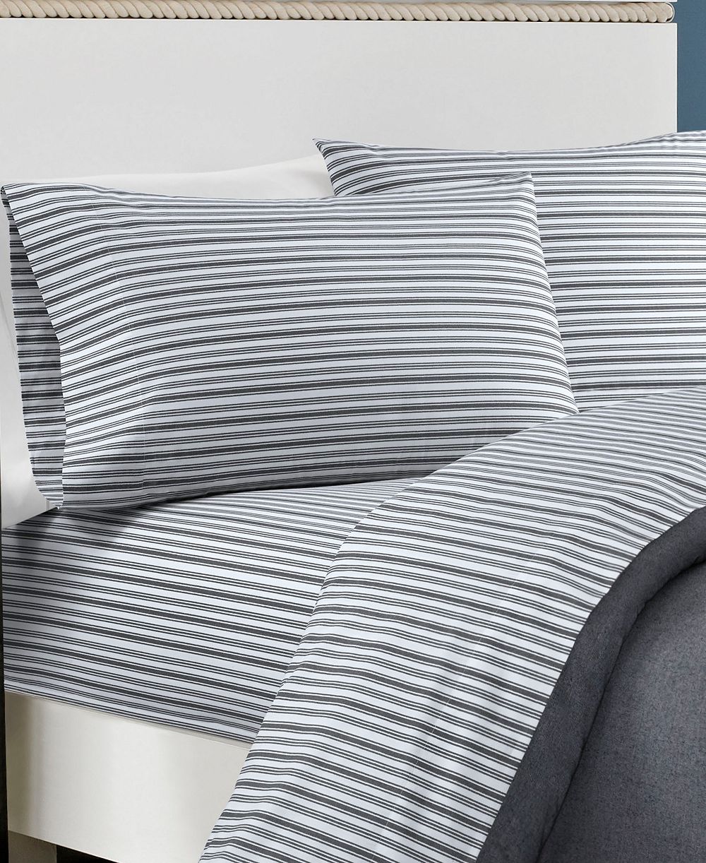 Nautica Coleridge Stripe Cotton Percale 3-Piece Sheet Set, Twin