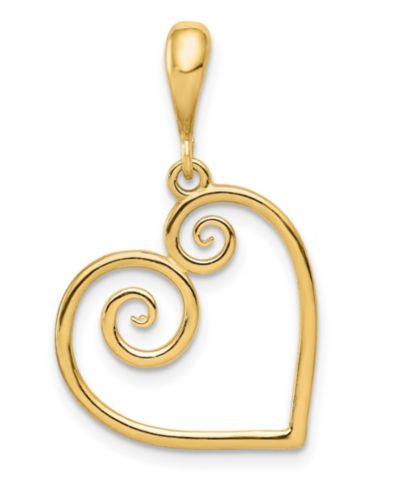 Подвеска Heart из белого или желтого золота 14k