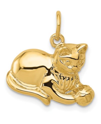 Подвеска Cat из желтого золота 14k