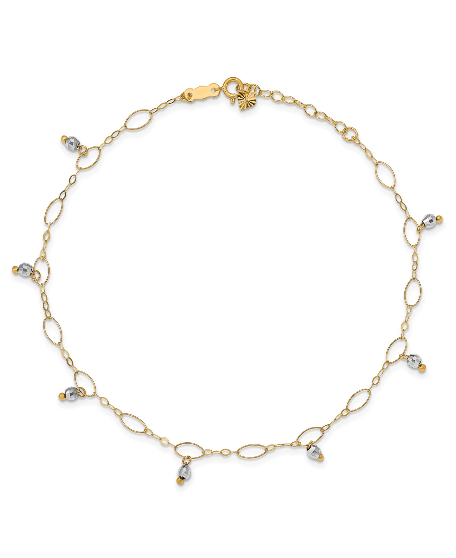 Браслет с бусинами Reflective Beaded (4 mm) 14k Yellow and White Gold