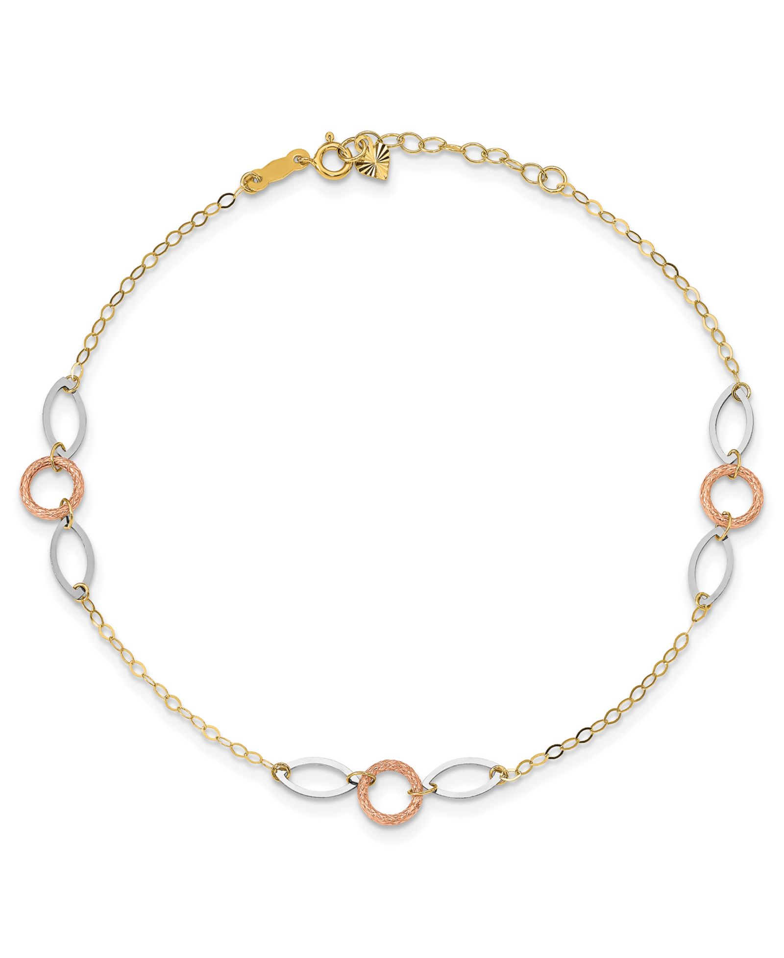 Серьга-анклет Circle and Oval 14k Rose, White and Yellow Gold