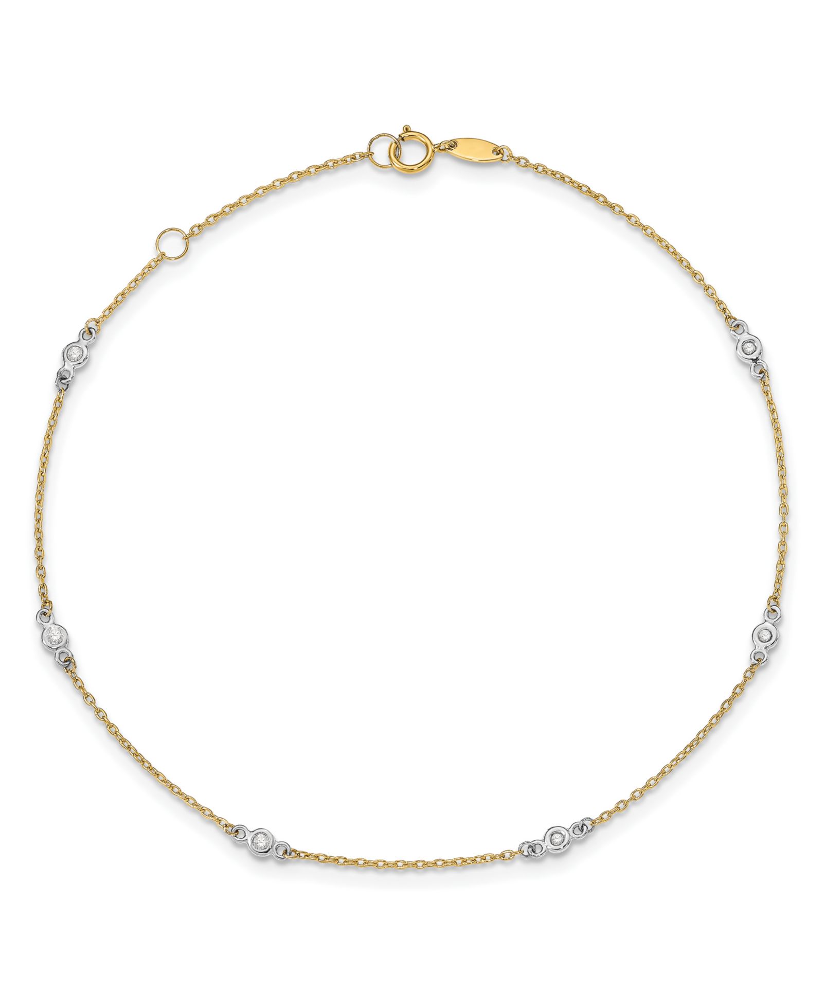 Браслет с фианитами (1/20 ct. t.w.) из желтого и белого золота 14k
