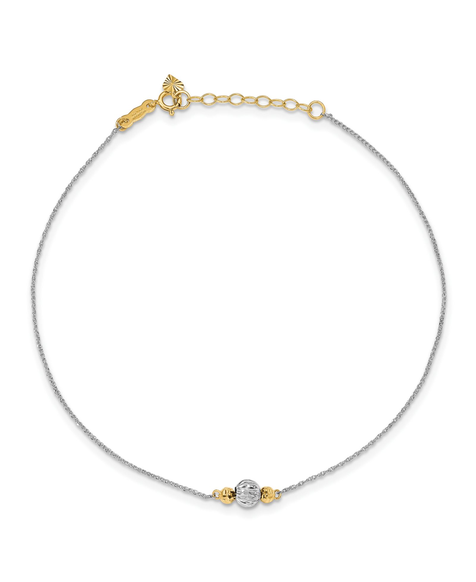 Браслет Bead Ropa Chain в 14k White and Yellow Gold