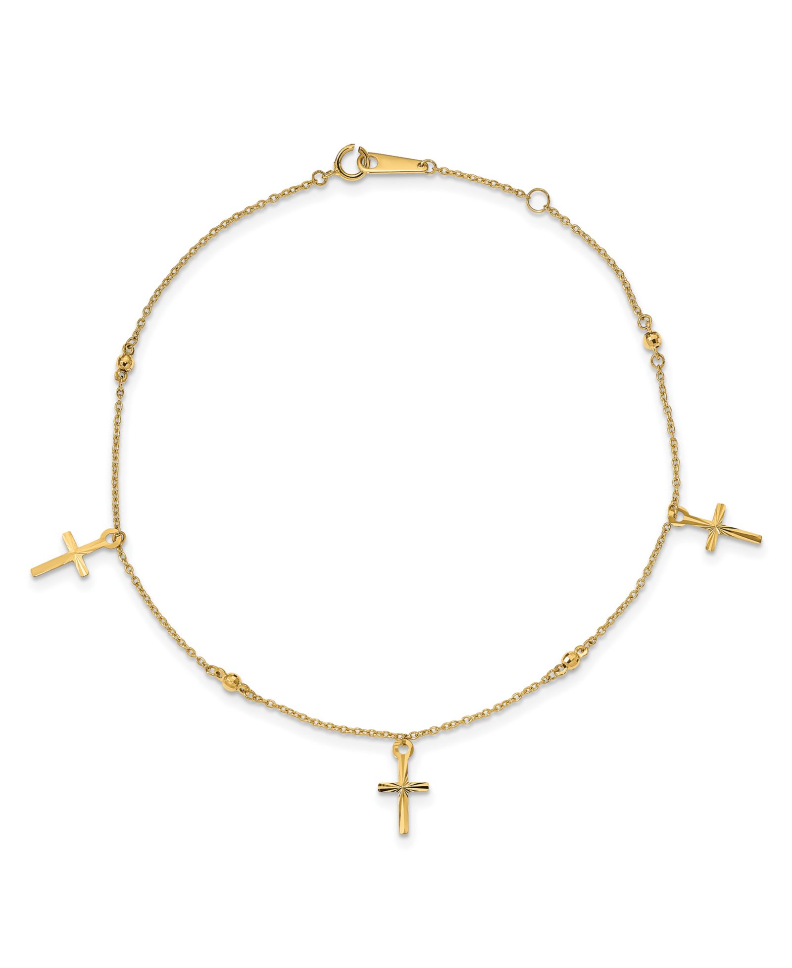Браслет с крестом Polished Cross в 14k Yellow Gold