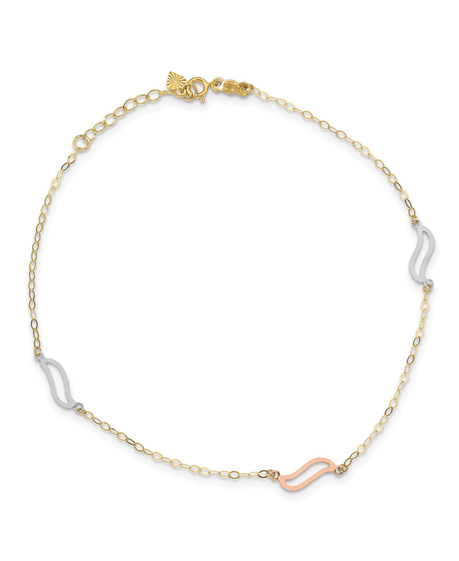 Браслет S-Link из белого, розового и желтого золота 14k