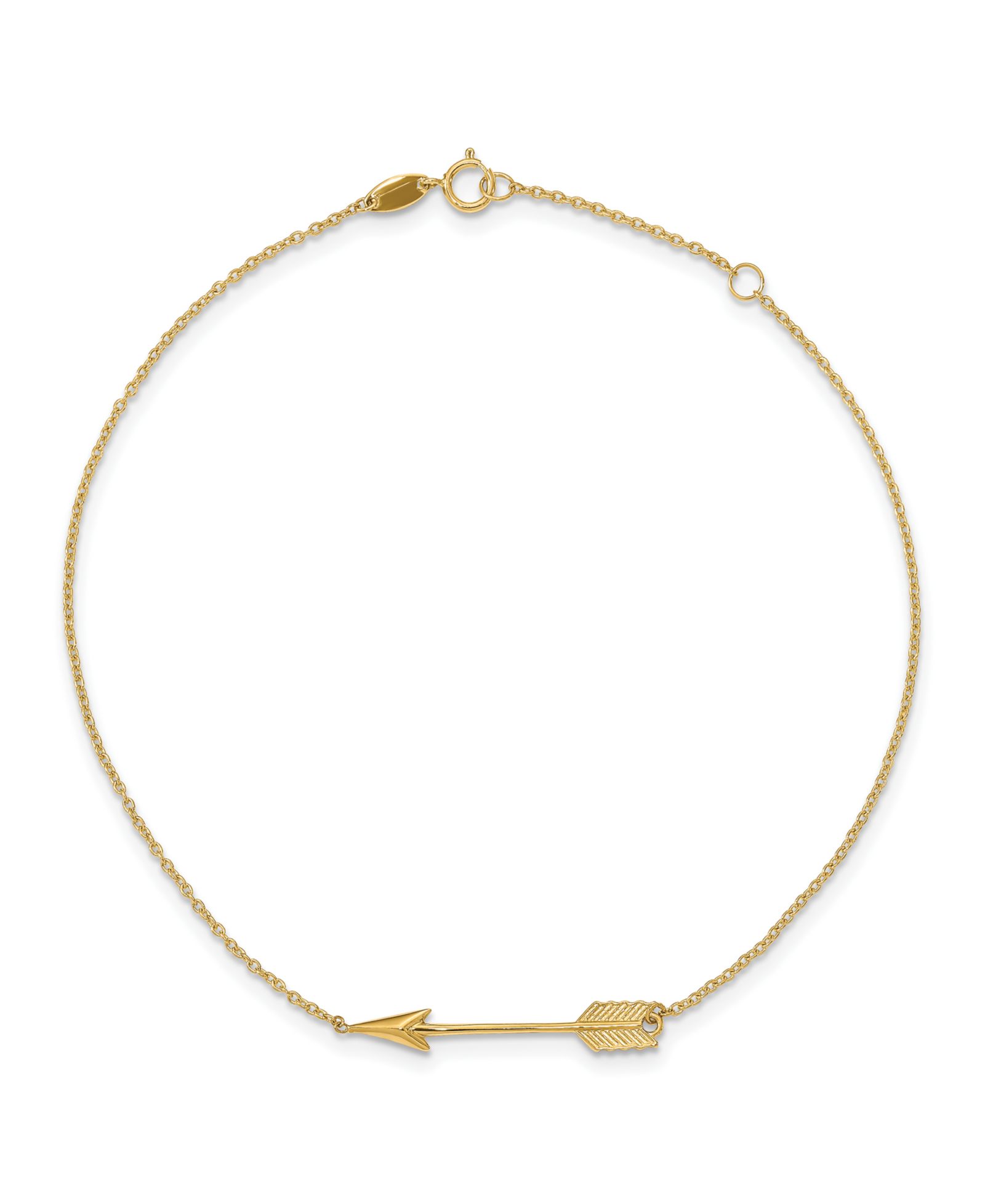 Macy's браслет-анклет с золотой стрелой 14k Yellow Gold