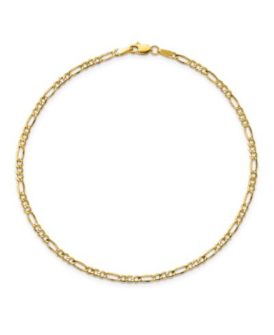 Браслет Figaro из желтого золота 14k