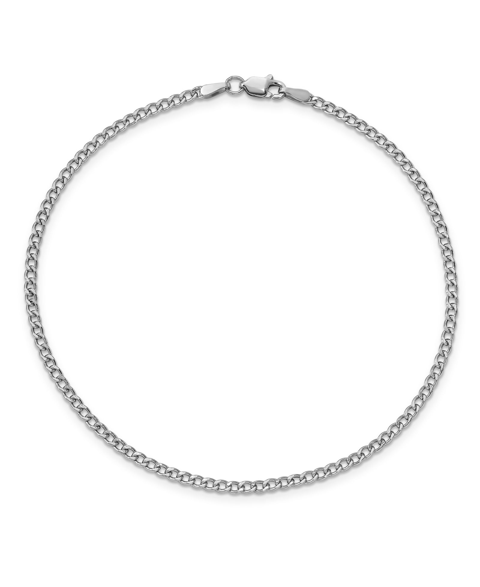 Браслет на лодыжку Curb Link из белого золота 14k