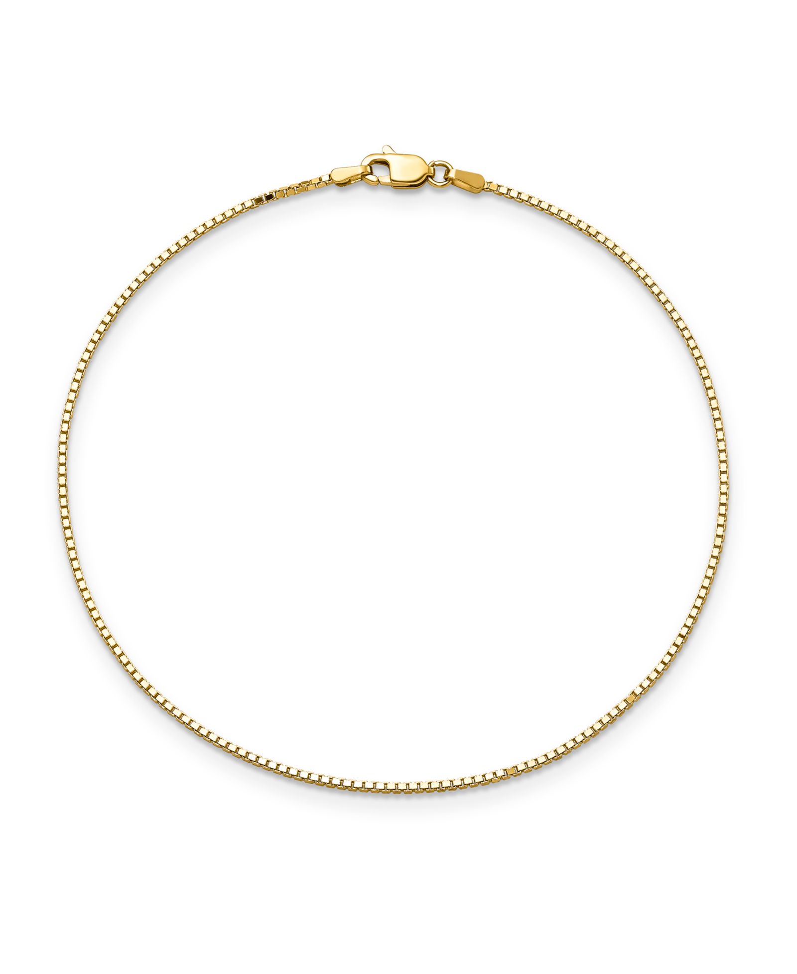 Браслет-анклет цепной из желтого золота 14k