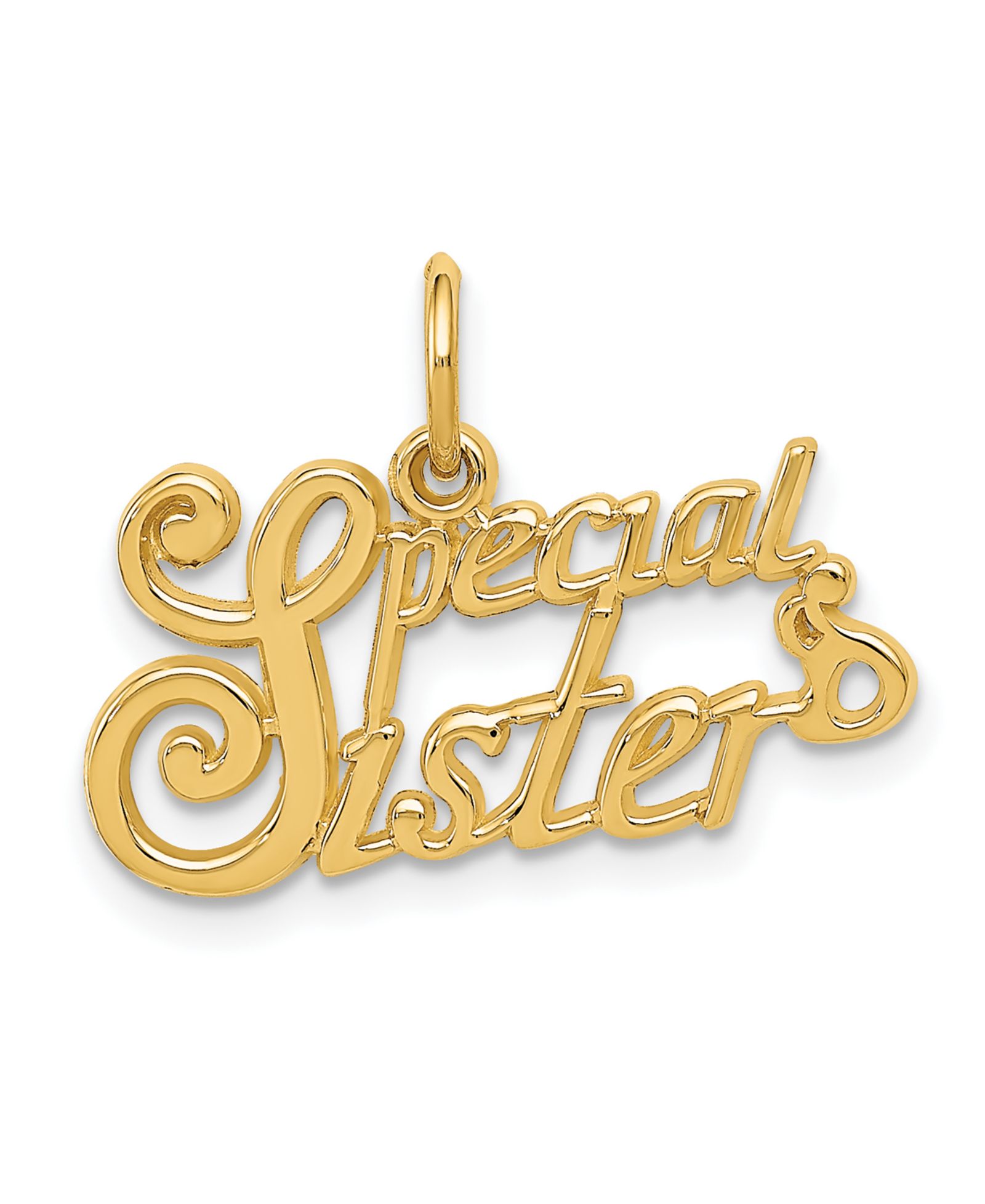 Special Sister Charm in 14k Yellow Gold