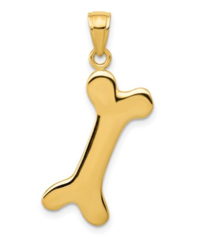 Подвеска в виде кости собаки из золота 14k Yellow Gold