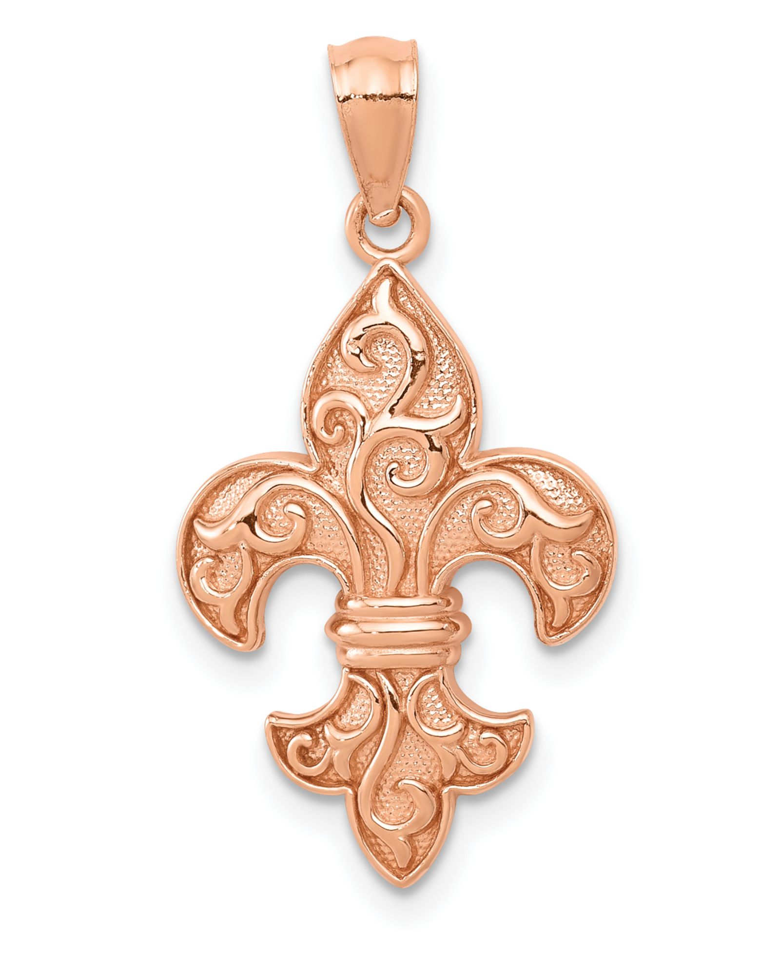 Fleur de lis Pendant in 14k Rose Gold