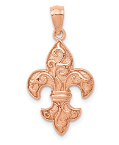 Fleur de lis Pendant in 14k Rose Gold