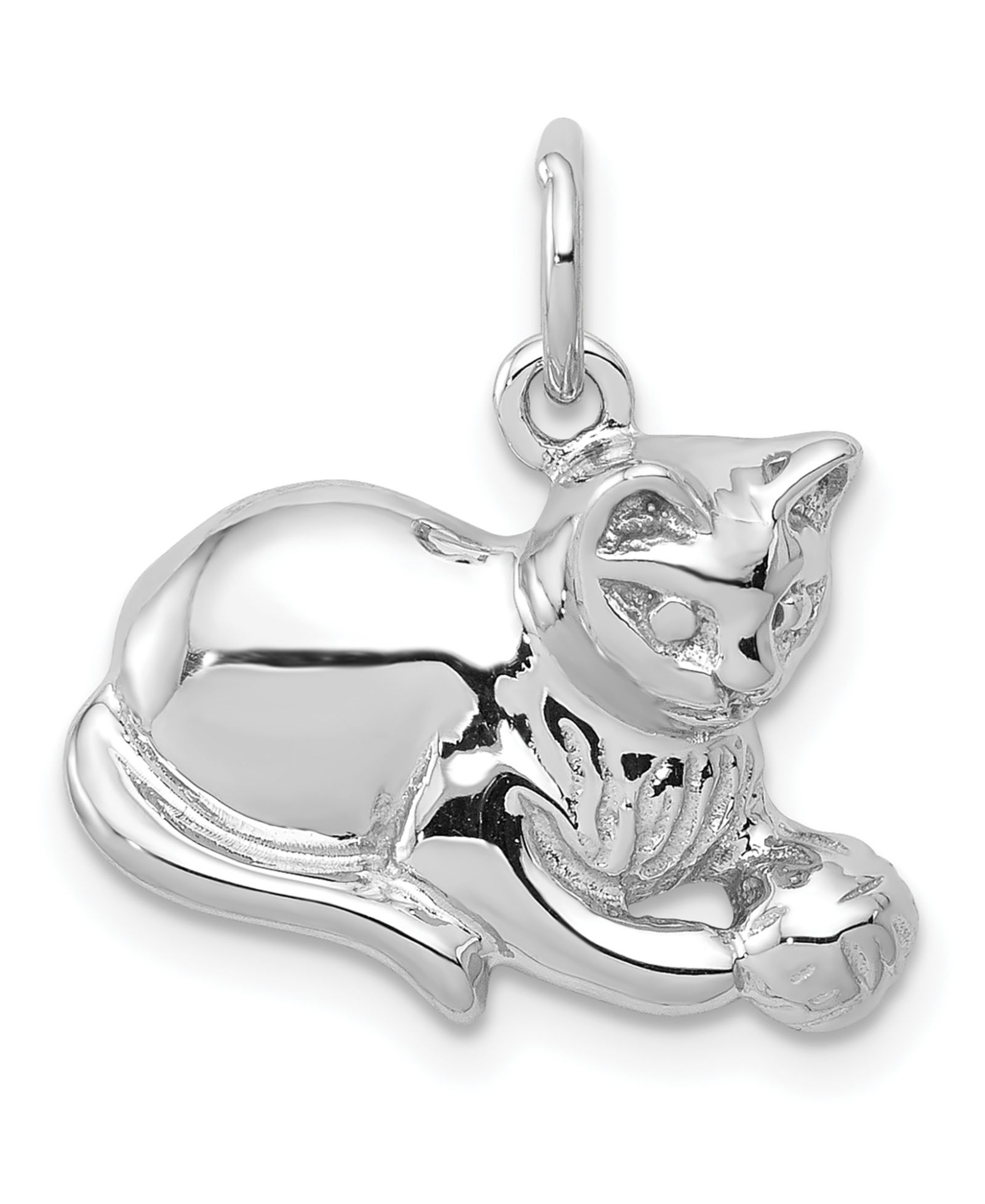 Подвеска Cat Charm 14k White Gold