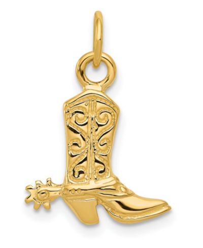 Подвеска Cowboy Boot из желтого золота 14k