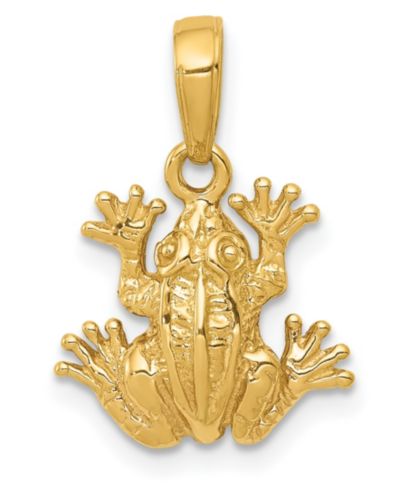 Подвеска в виде лягушки из желтого золота 14k
