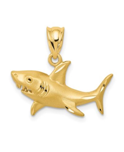 Подвеска в виде акулы из желтого золота 14k
