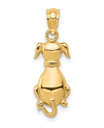 Подвеска Sitting Dog из золота 14k Yellow Gold