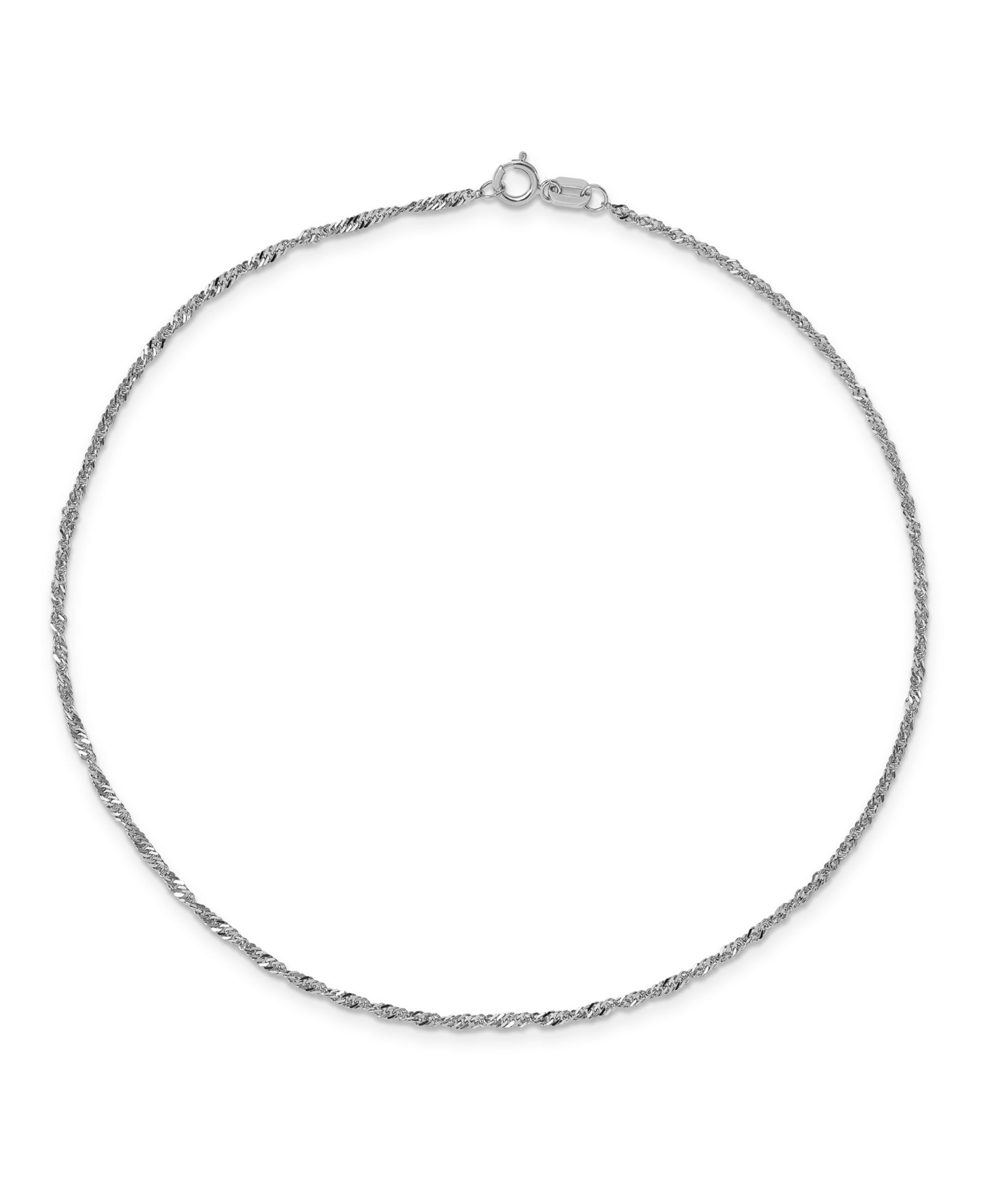 Браслет Singapore Chain в белом золоте 14k