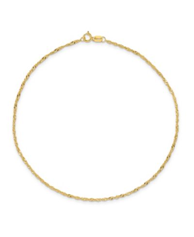 Singapore Браслет на ногу из желтого золота 14k