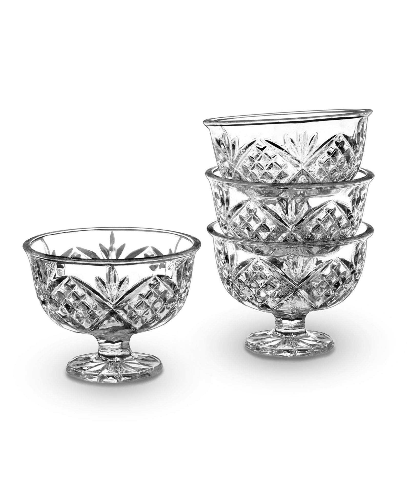 Godinger Dublin Crystal Ice Cream Bowls, Set of 4