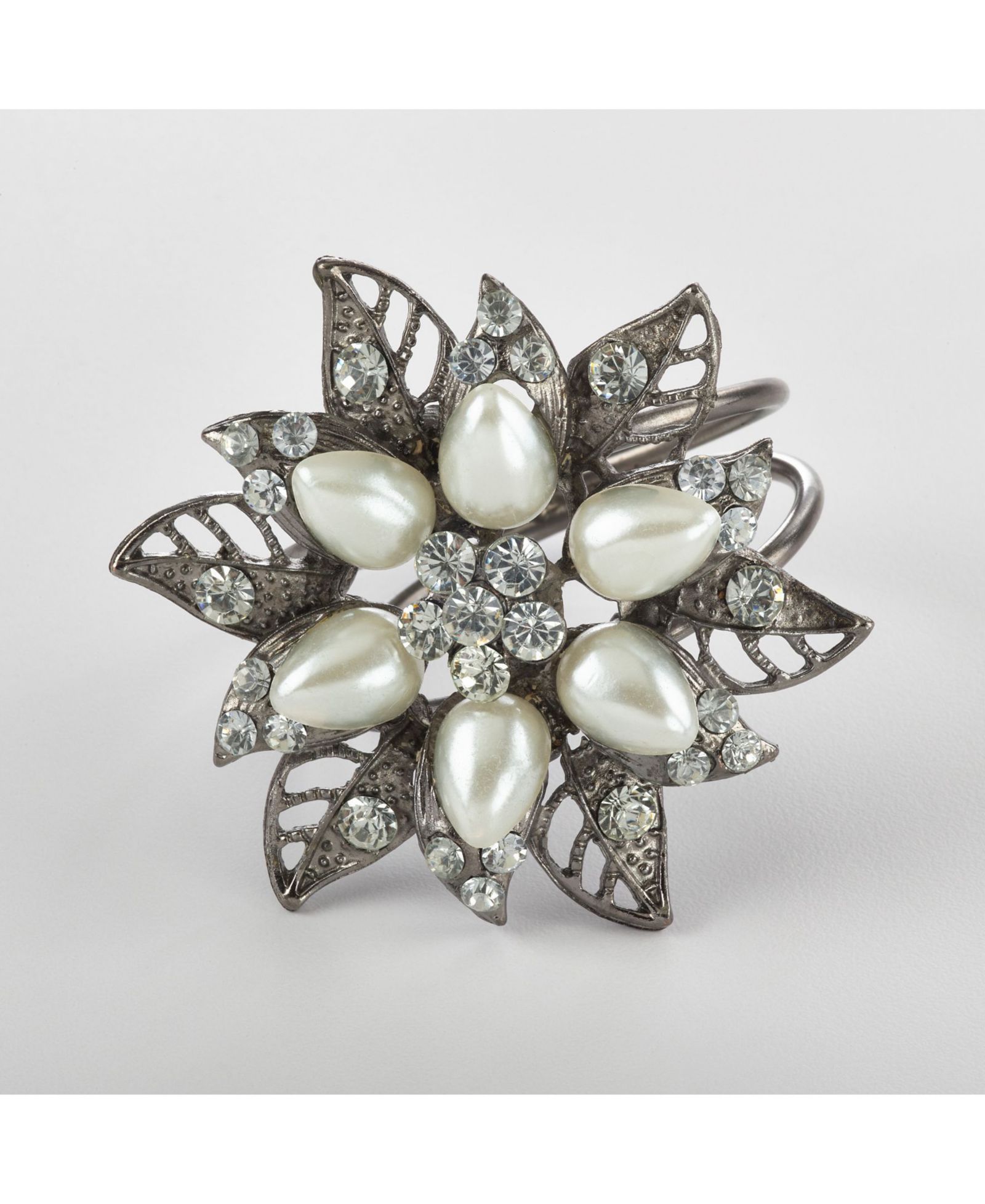 Кольца для салфеток Saro Lifestyle Bejeweled Flower Design Napkin Ring, Set of 4