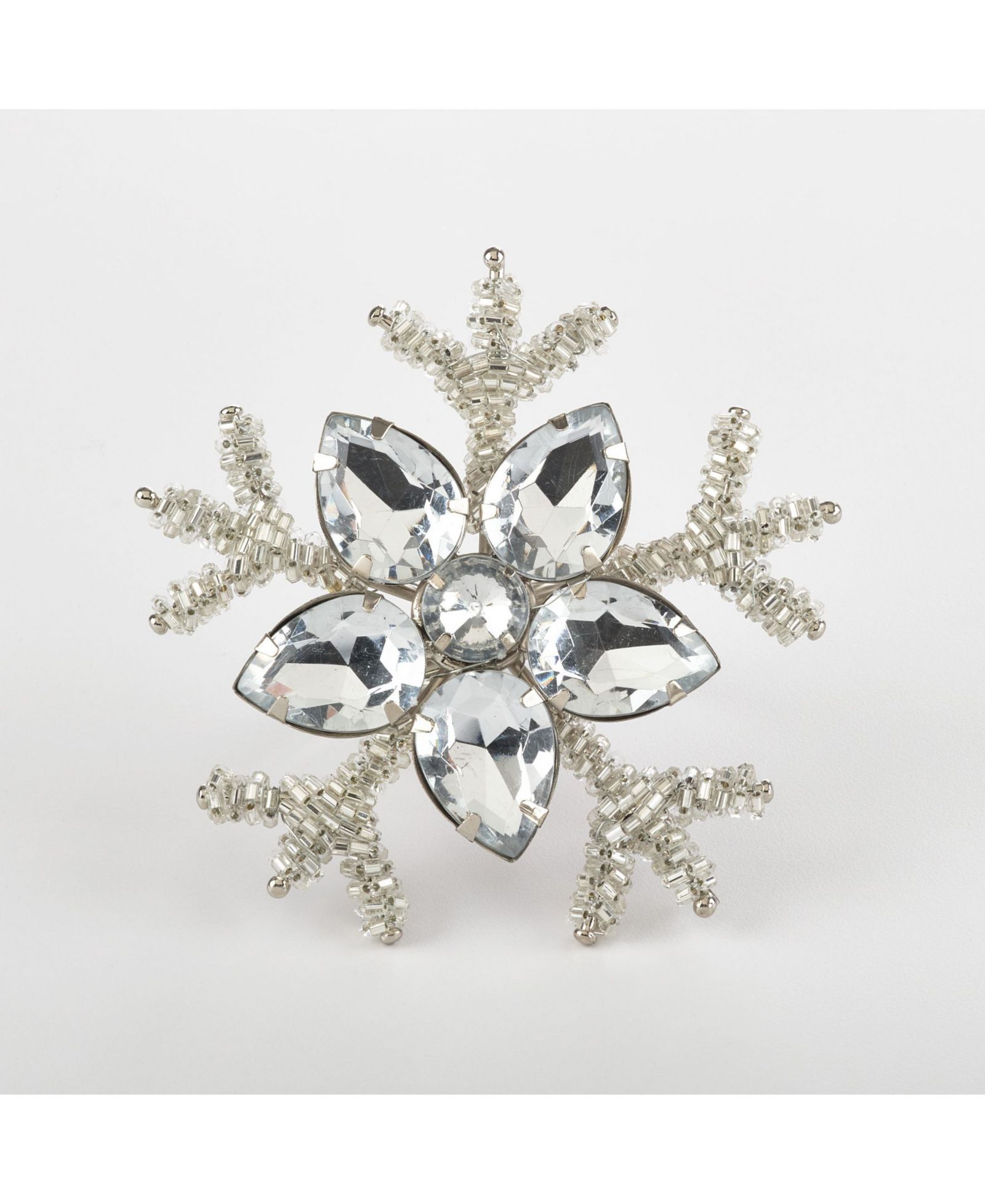 Saro Lifestyle набор из 4 колец для салфеток Snowflake Design