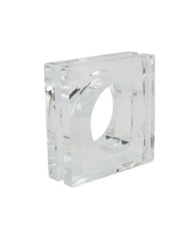 Набор из 4 колец для салфеток Saro Lifestyle Glass Crystal Doubled Block