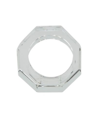 Saro Lifestyle Glass Crystal Octagonal Facet Napkin Ring, Set of 4