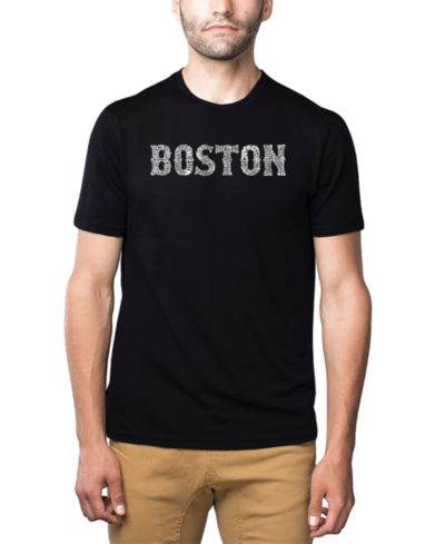 Мужская футболка LA Pop Art Word Art Boston Neighborhoods из смеси хлопка и полиэстера