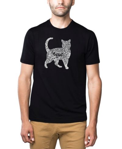 LA Pop Art Мужская Cotton/Poly Blend Word Art T-Shirt Cat