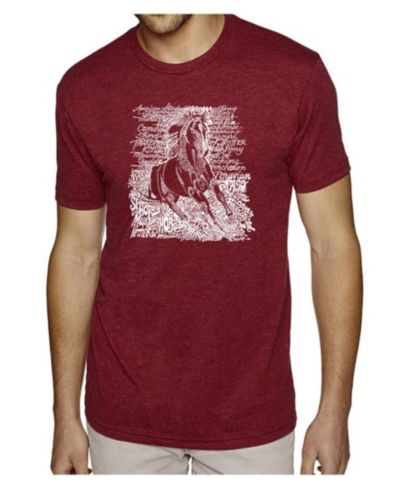 Мужская футболка LA Pop Art Cotton/Poly Blend Word Art T-Shirt Horse Breeds