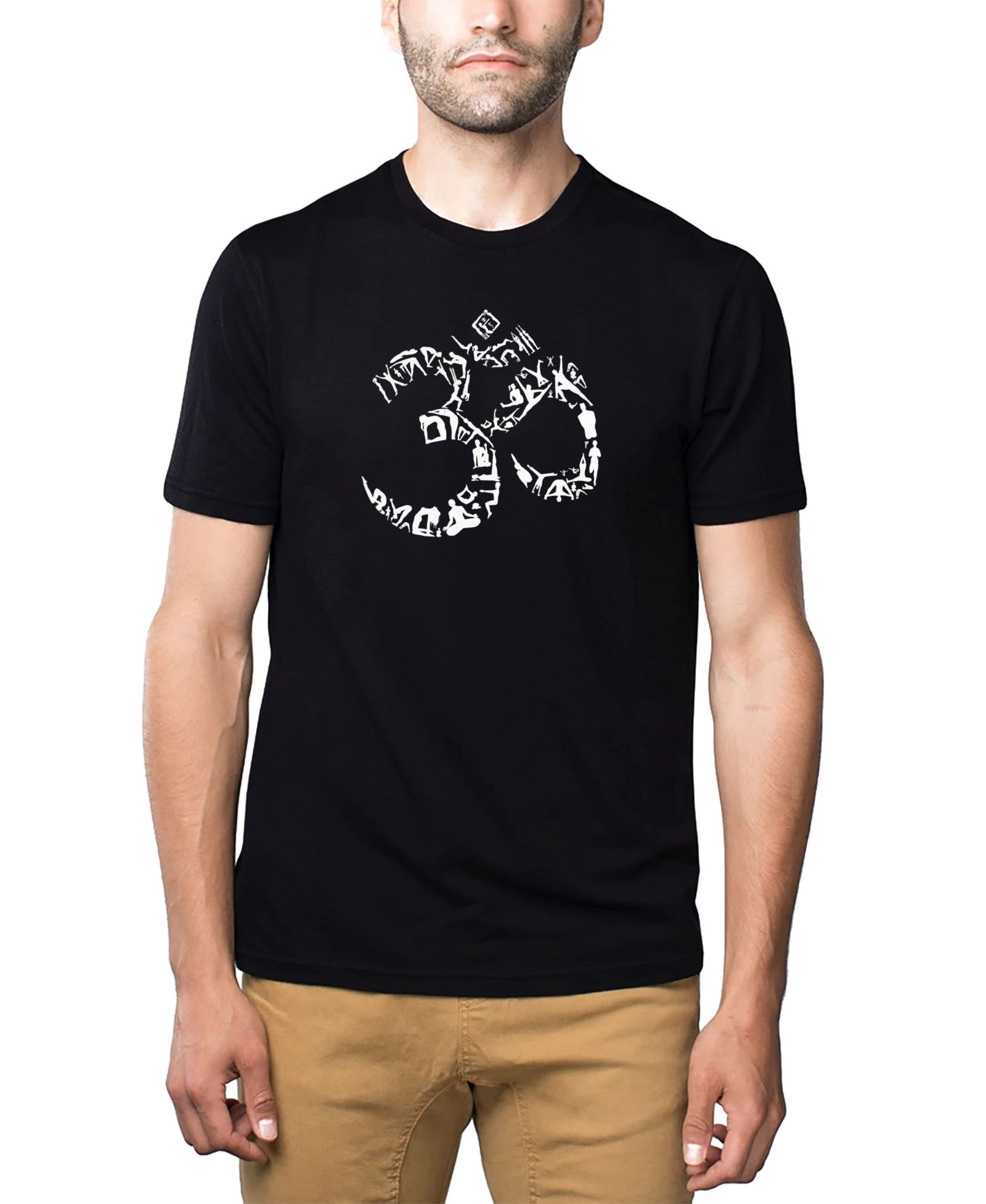 LA Pop Art Men's Cotton/Poly Blend Word Art T-Shirt - Om Symbol