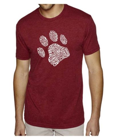 LA Pop Art Men's Cotton/Poly Blend Word Art T-Shirt - Dog Paw