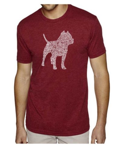 Футболка LA Pop Art Men's Cotton/Poly Blend Word Art - Pit bull