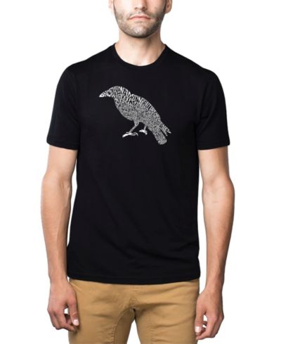 LA Pop Art Men's Cotton/Poly Blend Word Art T-Shirt - The Raven