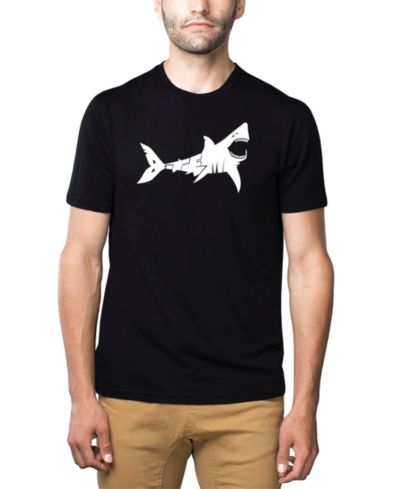 Мужская футболка LA Pop Art Cotton/Poly Blend Word Art - Shark Bite Me