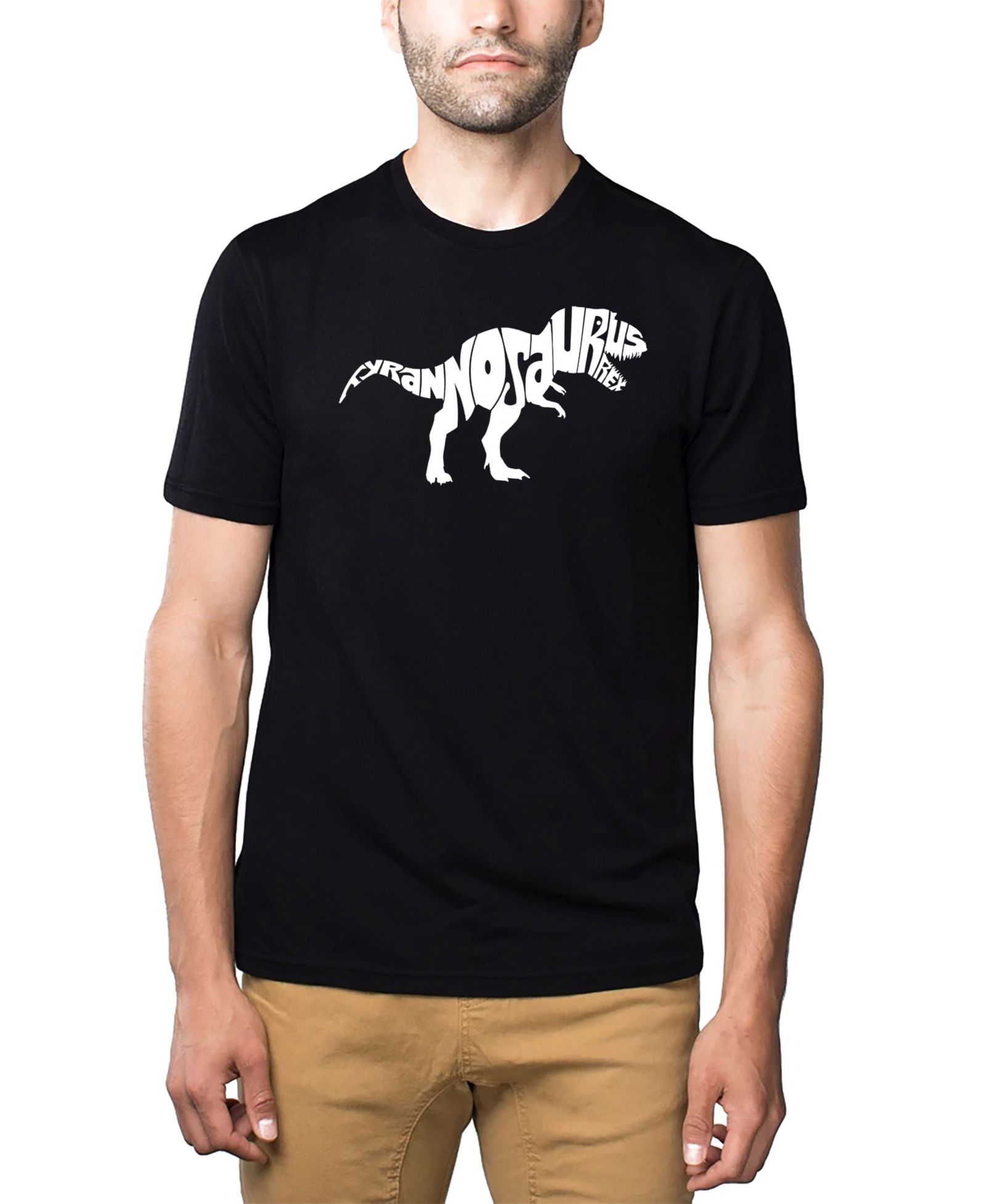 Мужская футболка LA Pop Art Word Art Tyrannosaurus Rex премиум-класса