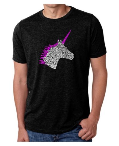 Мужская футболка LA Pop Art Cotton/Poly Blend Word Art - Unicorn