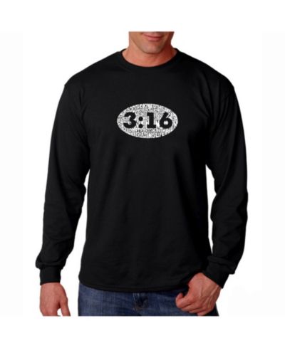 LA Pop Art Men's Word Art Long Sleeve T-Shirt- John 3:16