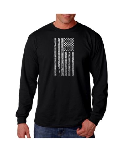 LA Pop Art Men's Word Art Long Sleeve T-Shirt- Anthem