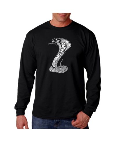 LA Pop Art Men's Word Art Long Sleeve T-Shirt - Types of Snakes
