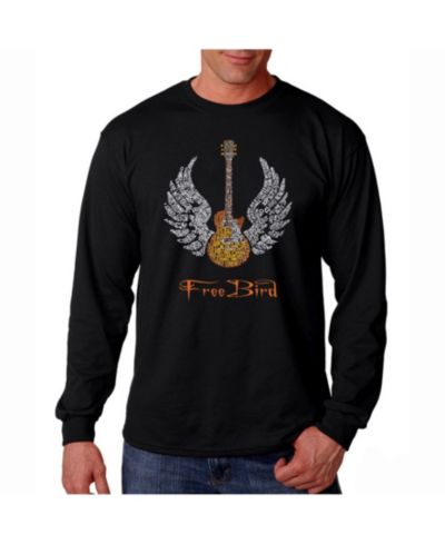 LA Pop Art Men's Word Art Long Sleeve T-Shirt- Lyrics to Freebird